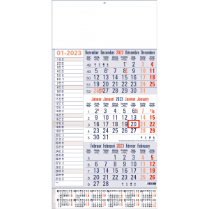 Calendrier 3 mois Mémo beu avec récapitulatif annuel 2023