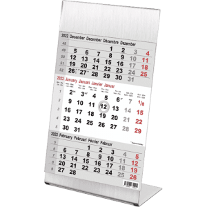 Calendrier de bureau 3 mois Steel 2023