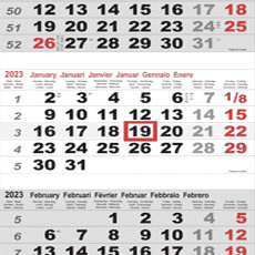 Calendriers 3/4/5 mois