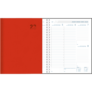 Agenda Plan-a-week spirale 2023 rouge