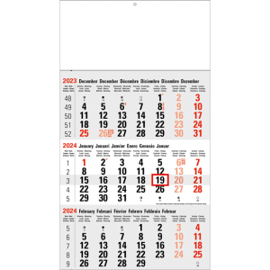 Calendrier trimestriel Classic 2024 gris