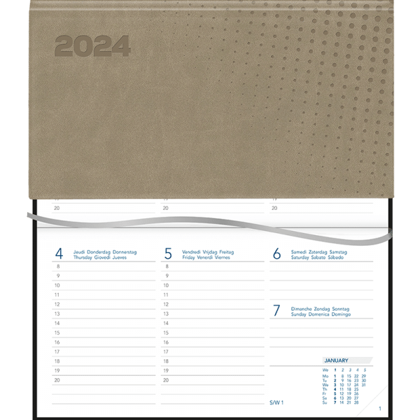 Agenda Novoplan 2024 Vivella beige relié