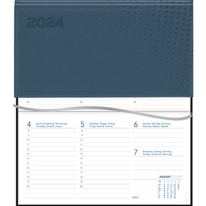 Agenda Novoplan 2024 Vivella bleu relié