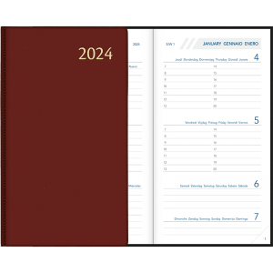 Agenda Visuplan relié 2024 - Bordeaux