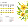 Calendrier de bureau Flower Art 2024 – Avril