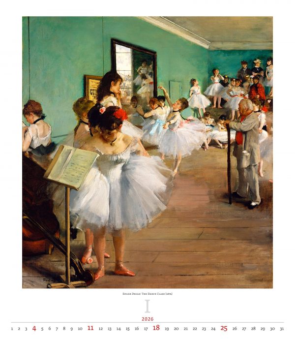 Calendrier mural Art Impressionism 2026 - janvier