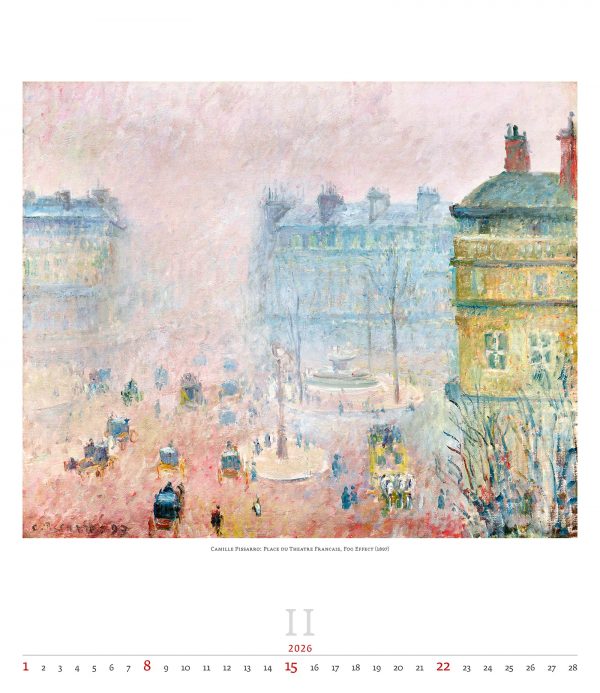 Calendrier mural Art Impressionism 2026 - février