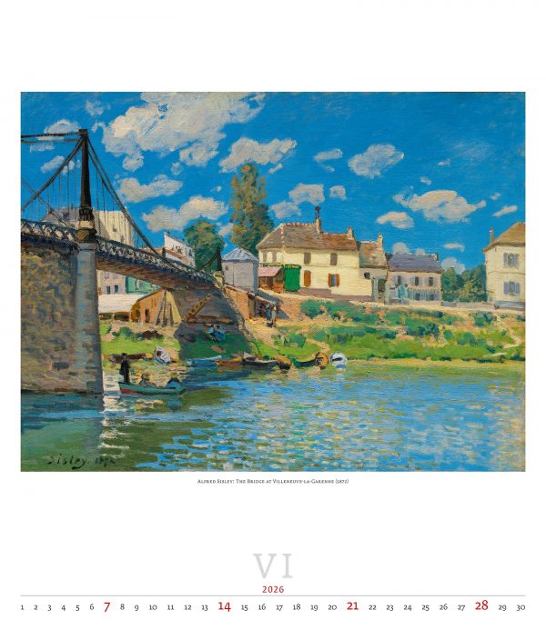 Calendrier mural Art Impressionism 2026 - juin