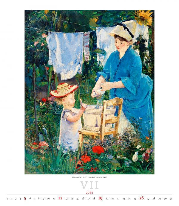 Calendrier mural Art Impressionism 2026 - juillet