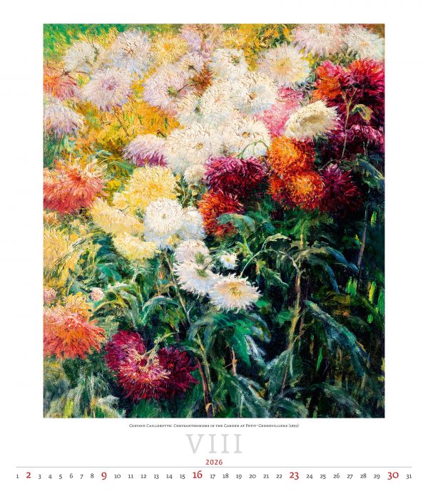 Calendrier mural Art Impressionism 2026 - août