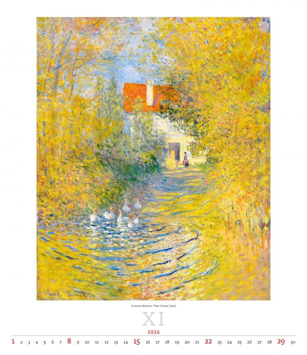Calendrier mural Art Impressionism 2026 - novembre