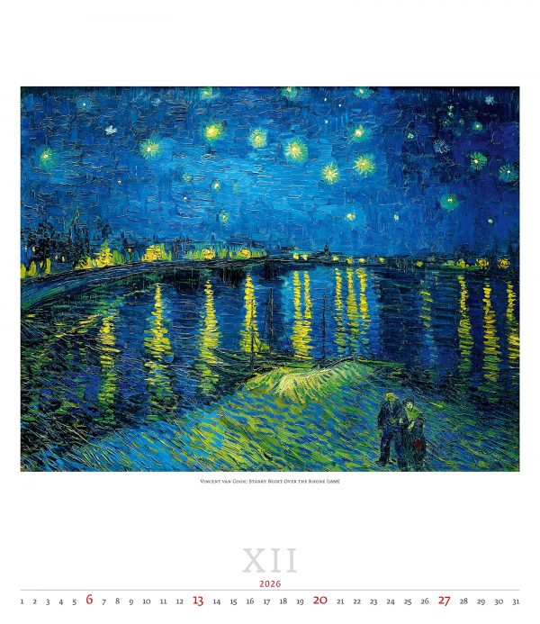 Calendrier mural Art Impressionism 2026 - décembre