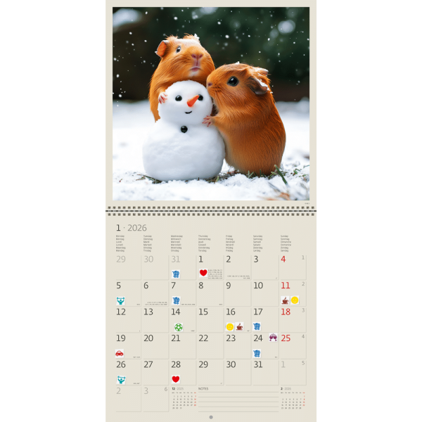 Calendrier mural Little Fun 2026 - janvier