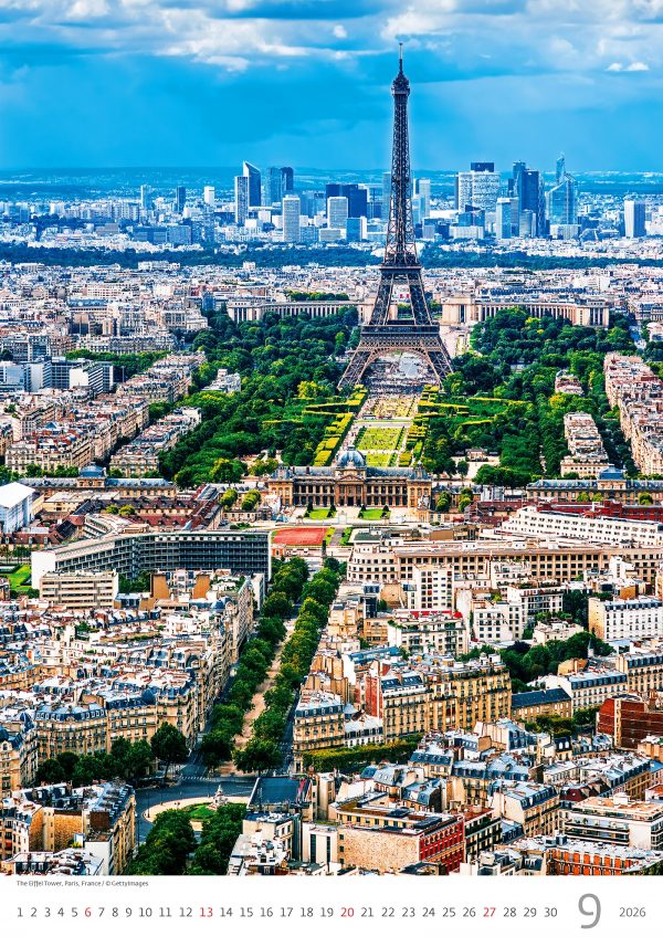 Calendrier mural Europe 2026 - septembre