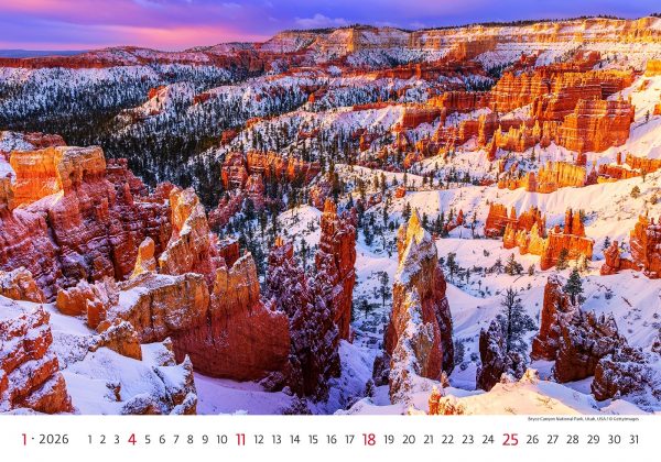 Calendrier mural National Parks 2026 - janvier