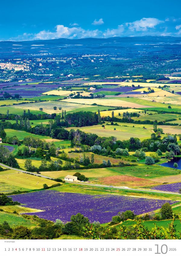 Calendrier mural Provence 2026 - octobre