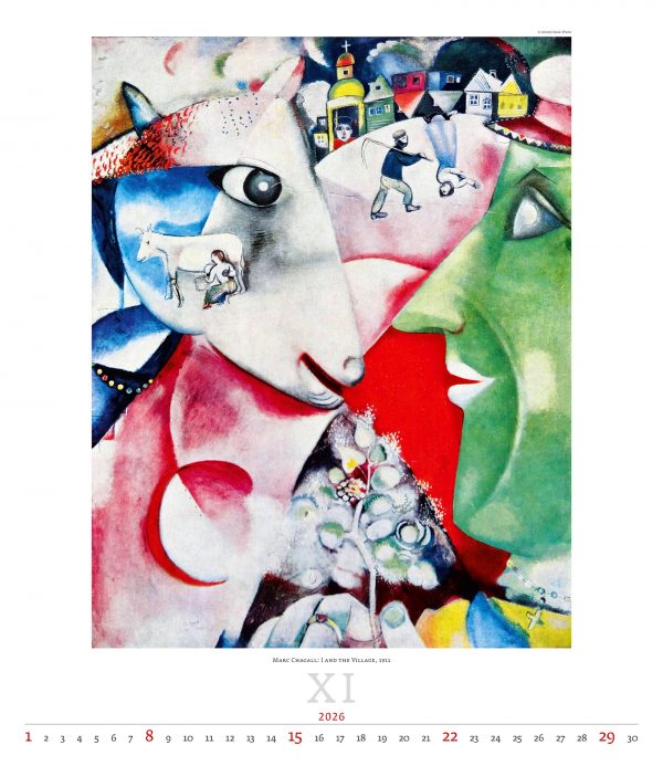 Calendrier mural Art Expressionism 2026 - novembre