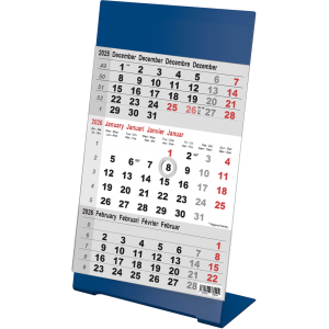 Calendrier de bureau 3 mois Color bleu 2026