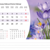 Calendrier de bureau Flowers 2026 – février