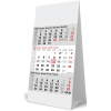 Calendrier de bureau 3 mois gris 2026