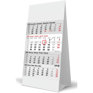 Calendrier de bureau 4 mois 2026