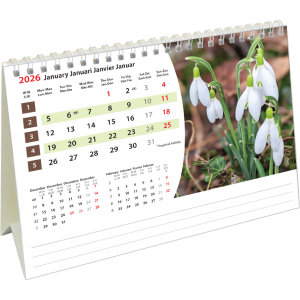 Calendrier de bureau Flowers 2026 - janvier