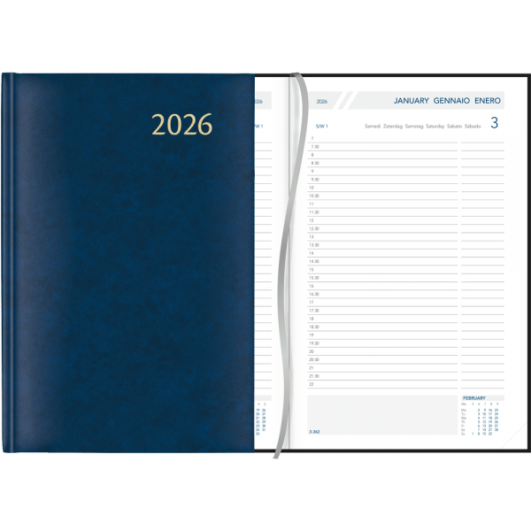 Agenda Daily 2026 relié Bleu