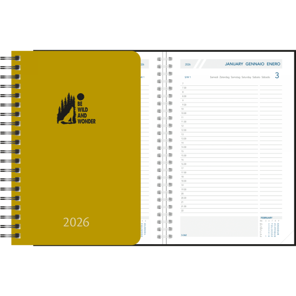 Agenda 2026 Daily wire-o jaune paille