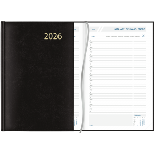 Agenda Daily 2026 relié noir