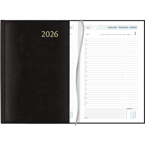 Agenda Daily 2026 relié noir