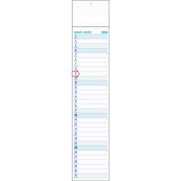 Calendrier languette Midi 2026