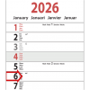Calendrier languette XL 2026 – Détail
