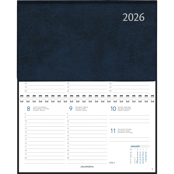 Agenda de poche Novoplan 2026 spirale bleu
