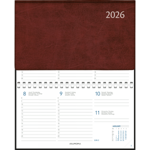 Agenda de poche Novoplan 2026 spirale Bordeaux