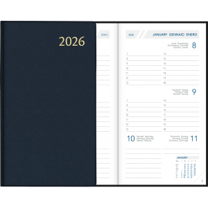 Agenda de poche Visuplan 2026 relié bleu