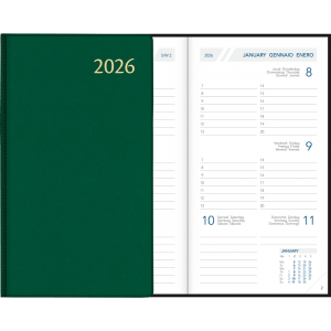 Agenda de poche Visuplan 2026 relié vert