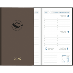 Agenda de poche Visuplan 2026 relié gris charbon