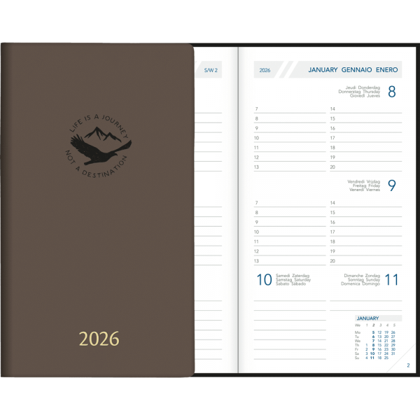 Agenda de poche Visuplan 2026 relié gris charbon