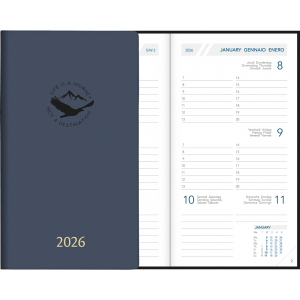 Agenda de poche Visuplan 2026 relié indigo
