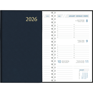 Agenda de poche Visuplan 2026 spirale bleu