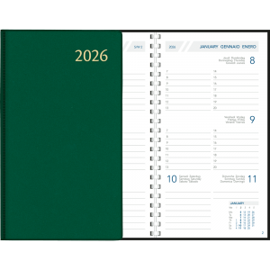 Agenda de poche Visuplan 2026 spirale vert