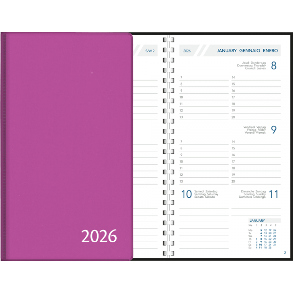 Agenda de poche Visuplan 2026 spirale violet