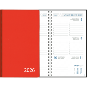Agenda de poche Visuplan 2026 spirale rouge