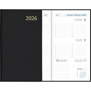 Agenda de poche Visuplan 2026 relie noir