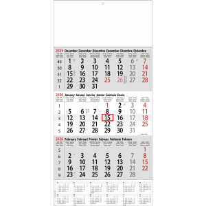 Calendrier trimestriel Classic avec récapitulatif annuel 2026